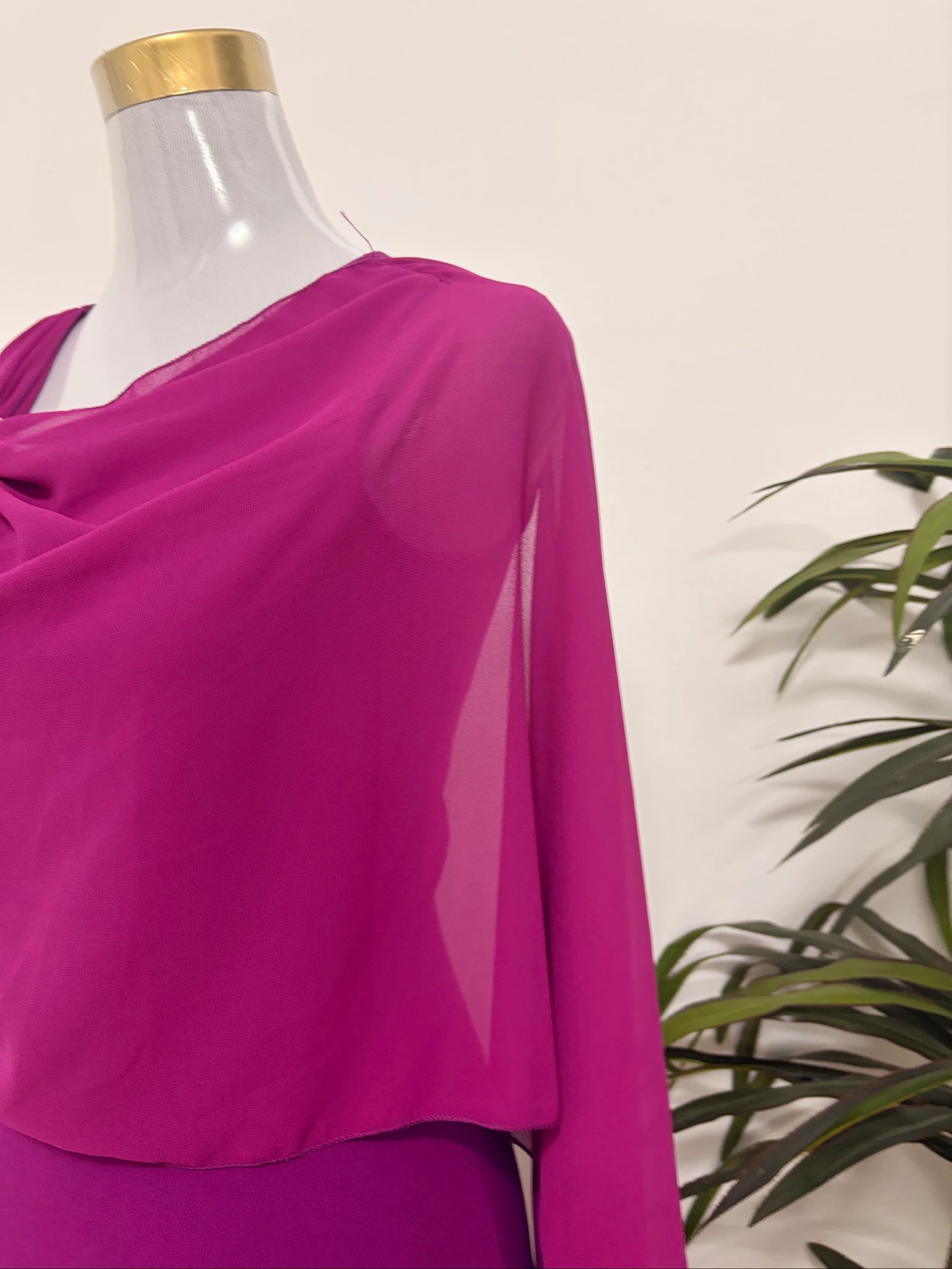 Purple party dress with chiffon – photo 5